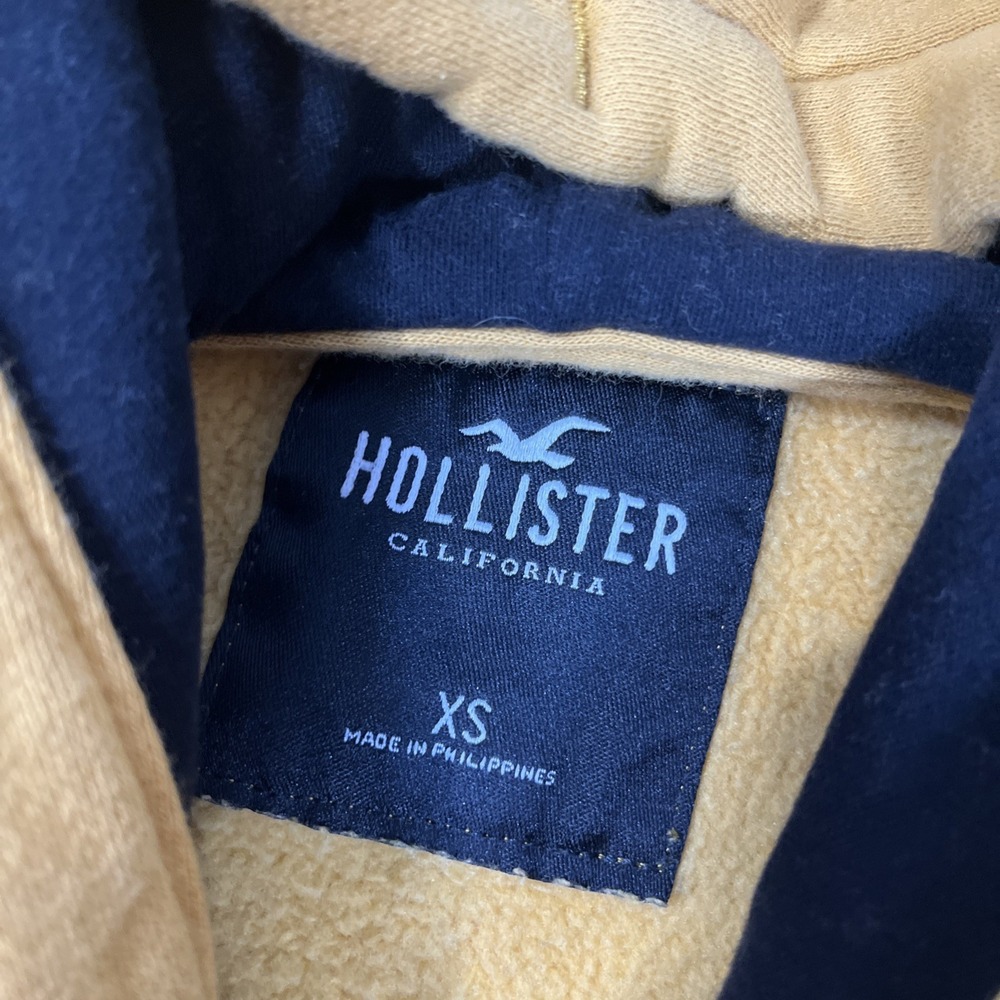 Hollister Womens Long Sleeve Hoodie Pullover Fleece Jacket Yellow XS - Picture 8 of 14